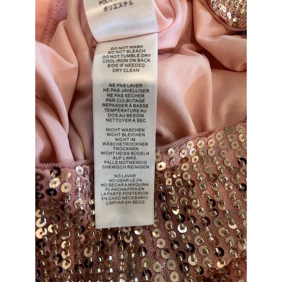 Liv Foster women Draped Beaded Sequin Short Mini Dress size 2 Peach Strappy $275 - Picture 12 of 12